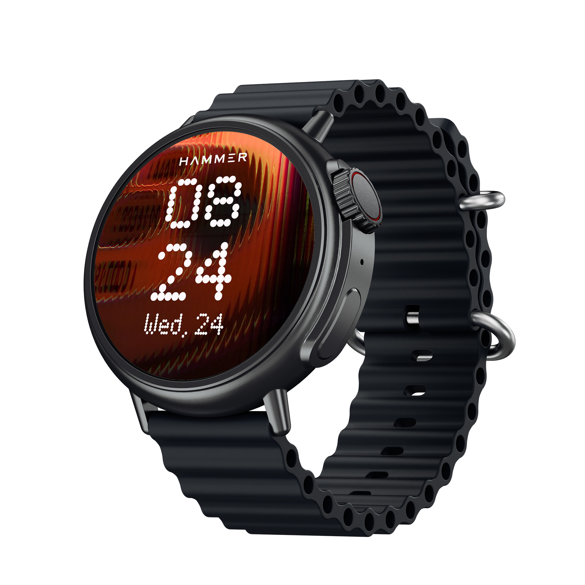Black dial, ocean wave strap