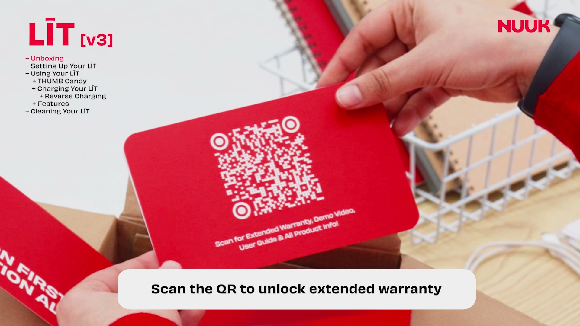 Scanning the LĪT [v3] warranty QR card